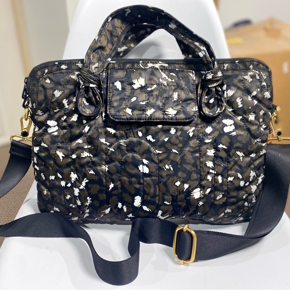 Marc Jacobs Quilted Black & White Leopard-Print Tote Bag